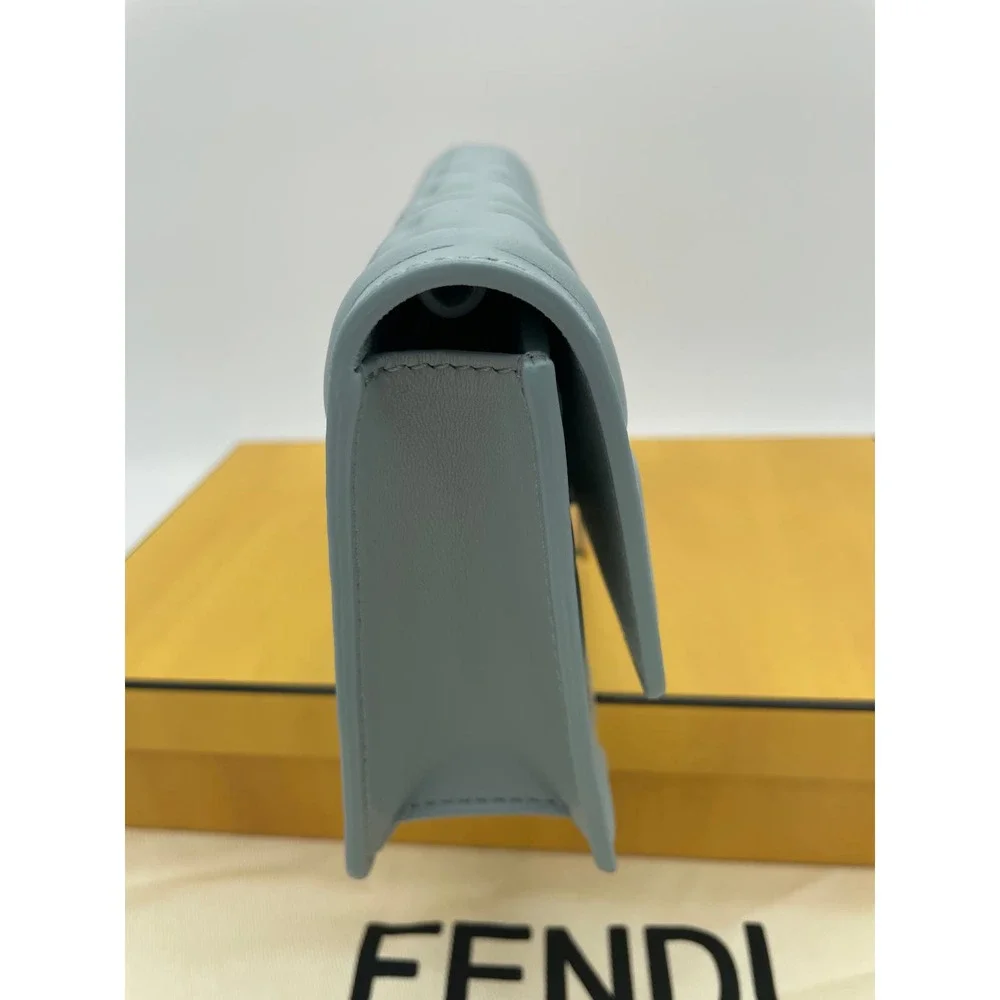 BRAND NEW FENDI LEATHER NAPPA FF BLUE BAGUETTE CHAIN BAG PURSE BOX NIB! - Picture 7 of 16